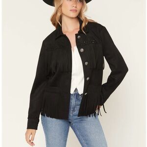 Idyllwind Black Fringe Suede Jacket